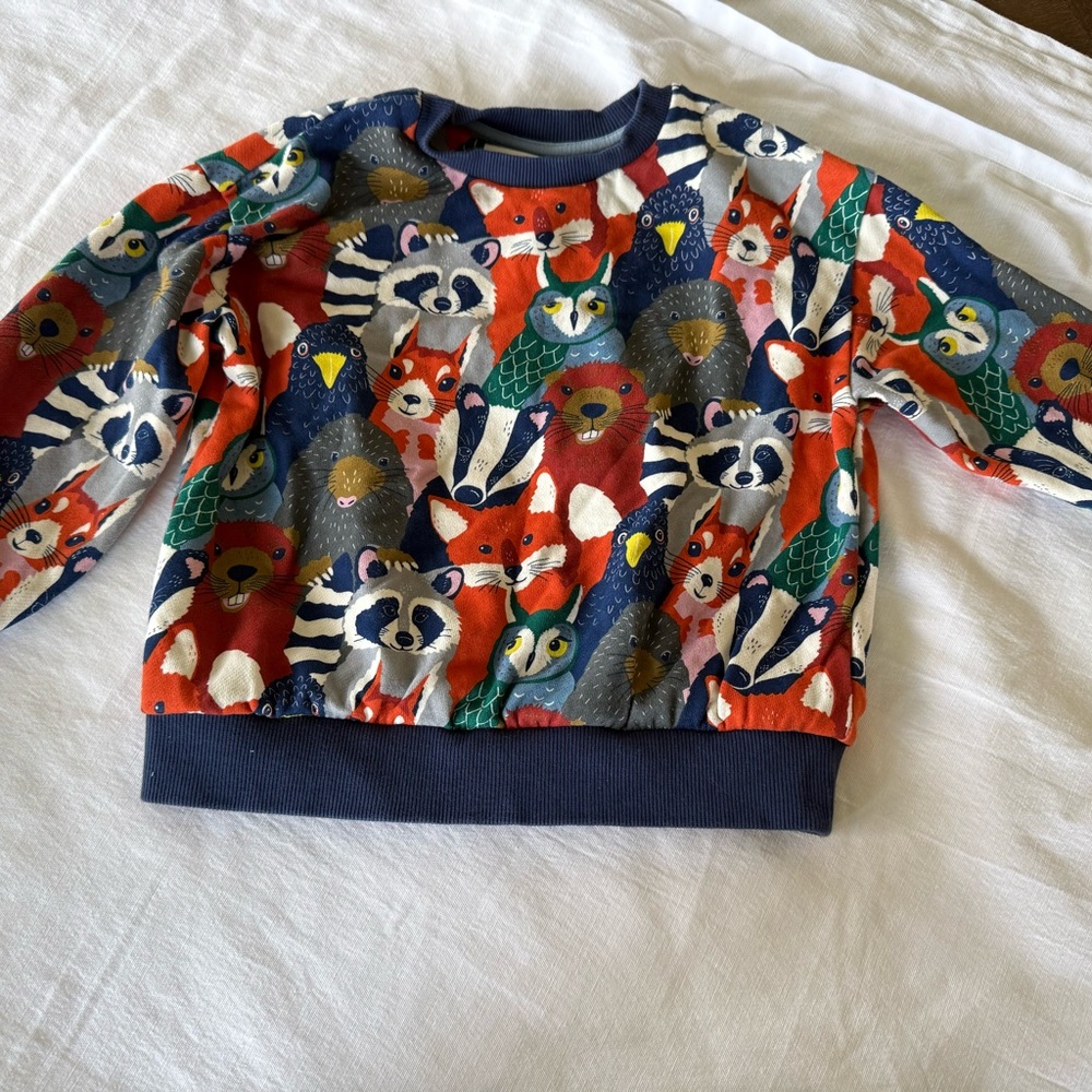 Mini Boden 6/7 Colorful Animal Print Kids Shirt
